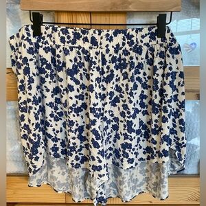 Old Navy Blue and White Floral Pajama Shorts